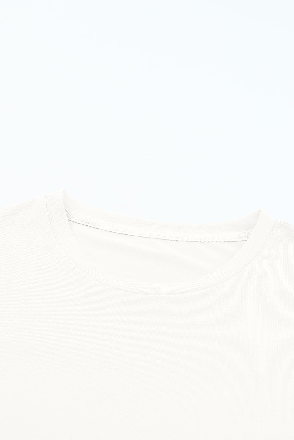 Sachet Pink Solid Color Basic Crew Neck Plain Tee