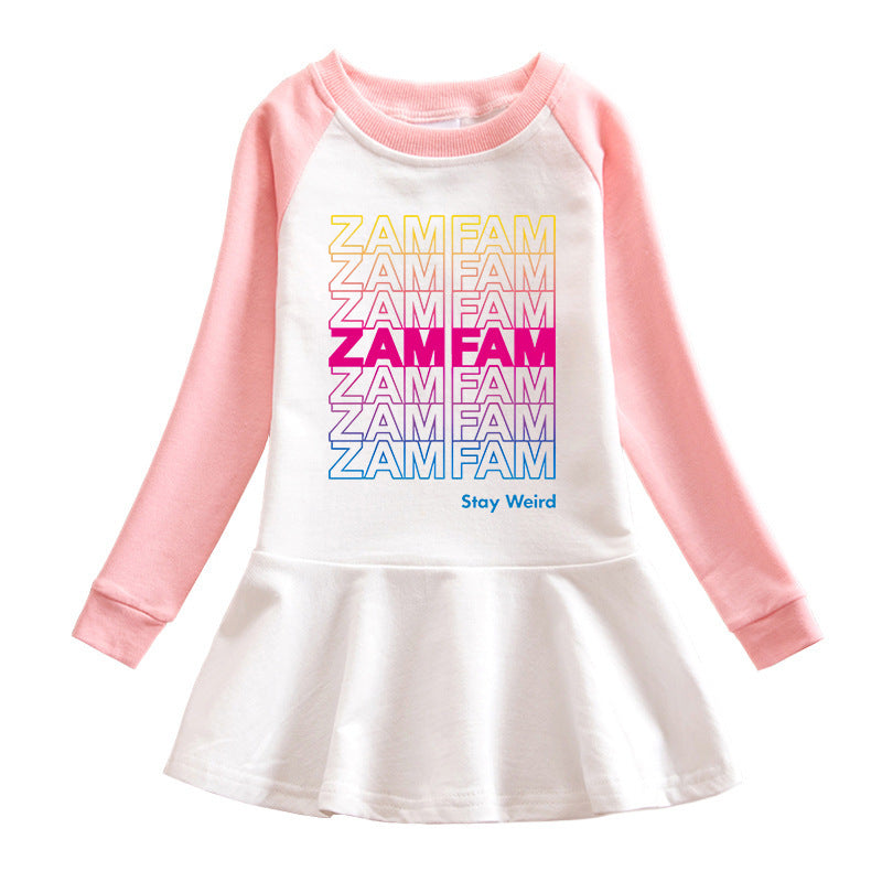 Cartoon hoodie girl dress