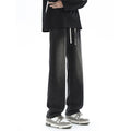 Jeans Men Casual Loose Straight Leg High-Waisted Light Color Long Pants Male