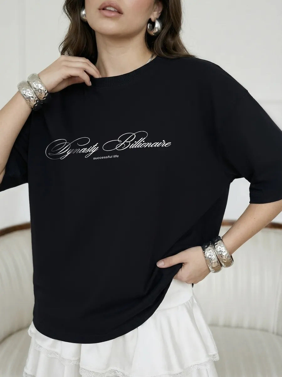 Printed loose short sleeved T-shirt top