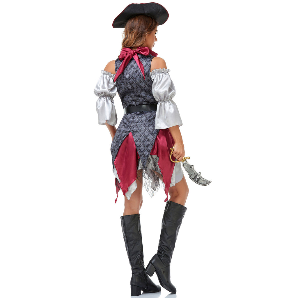 Vintage Caribbean Pirate Costume for Women - Cosplay Halloween Stage Performance Outfit