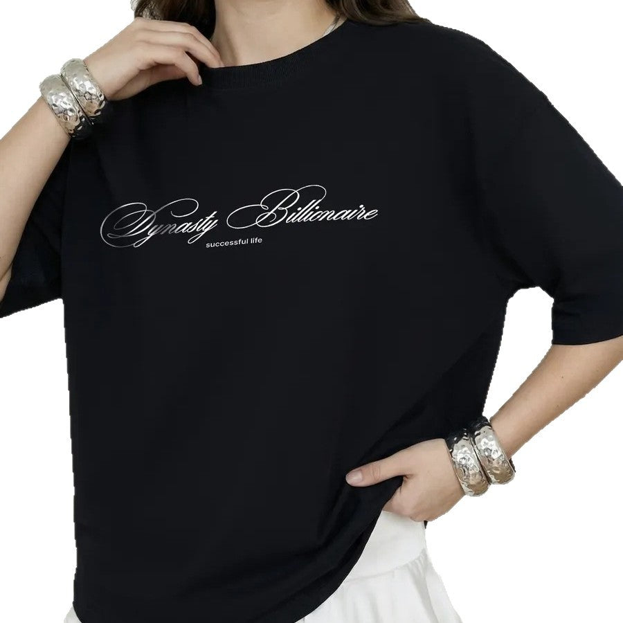 Printed loose short sleeved T-shirt top