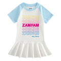 Cartoon half sleeved girls' dress