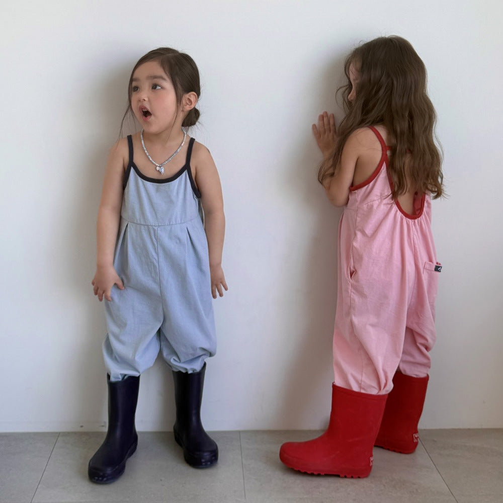 Color-Block Romper for Girls, Sleeveless Onesie for Boys