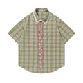 Cute flower embroidered short sleeved shirt