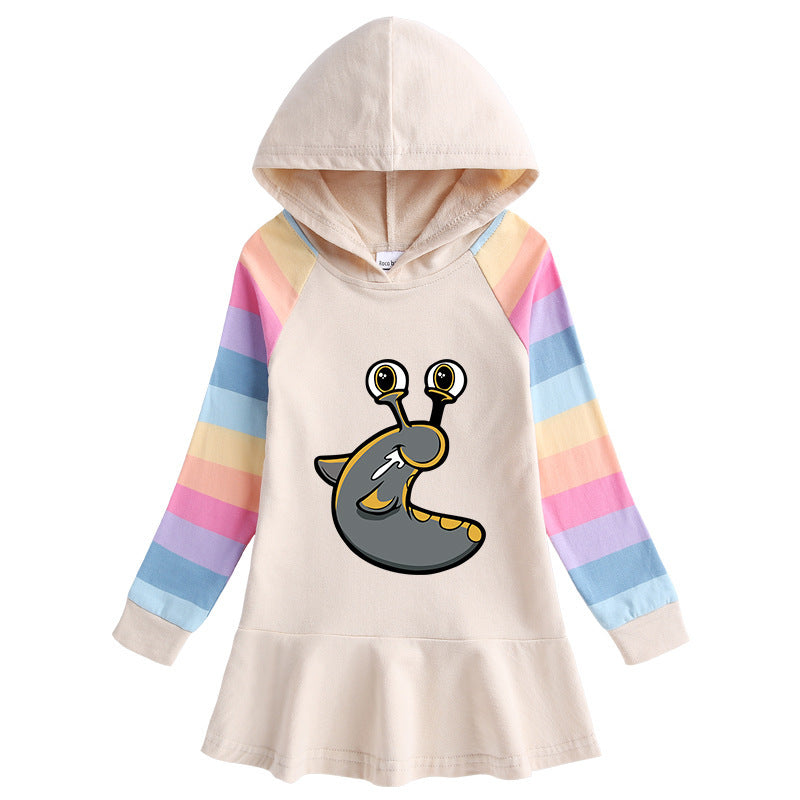 Cotton Cartoon Rainbow Girls' Dress