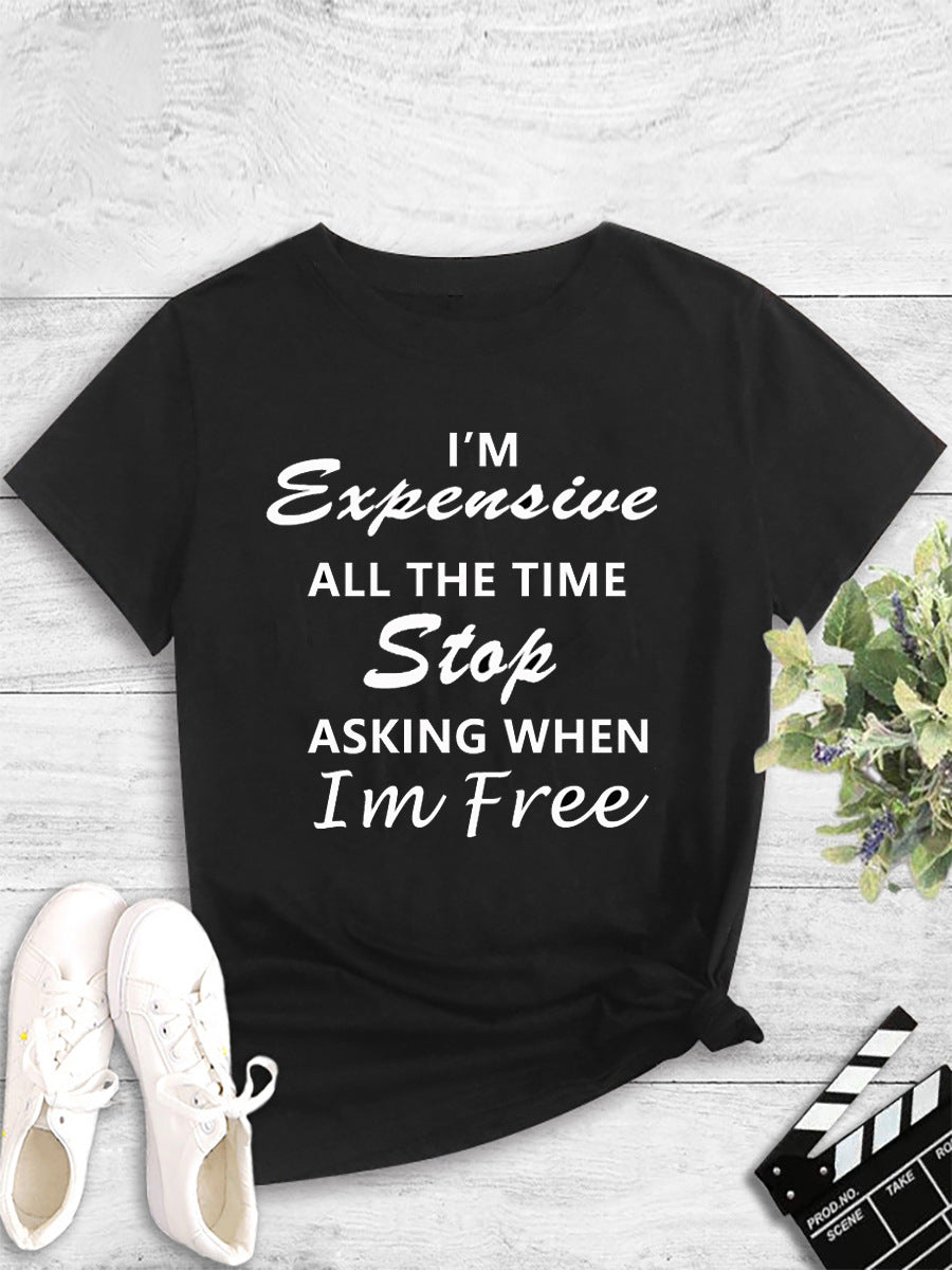 Fashion Women's Printed Round Neck Pullover T-Shirt
