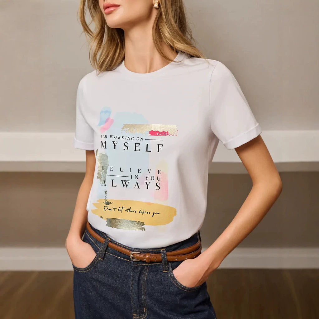 Letter short sleeved T-shirt