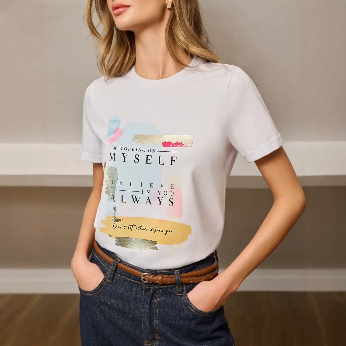 Letter short sleeved T-shirt