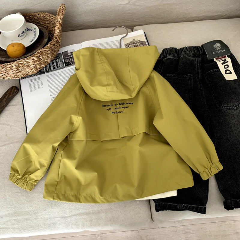 Baby girl's top children's hooded clothes and assault suit
