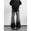Washed Ombre Embroidered Denim Pants Men
