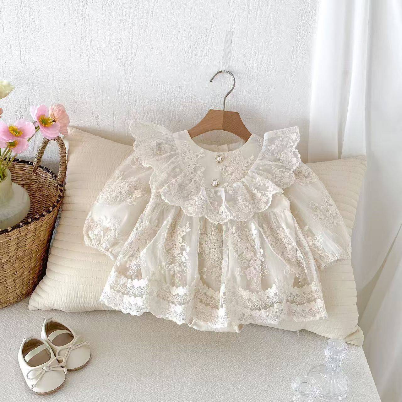 Baby Clothes Long Sleeve Lace Romper Dress Girl Baby