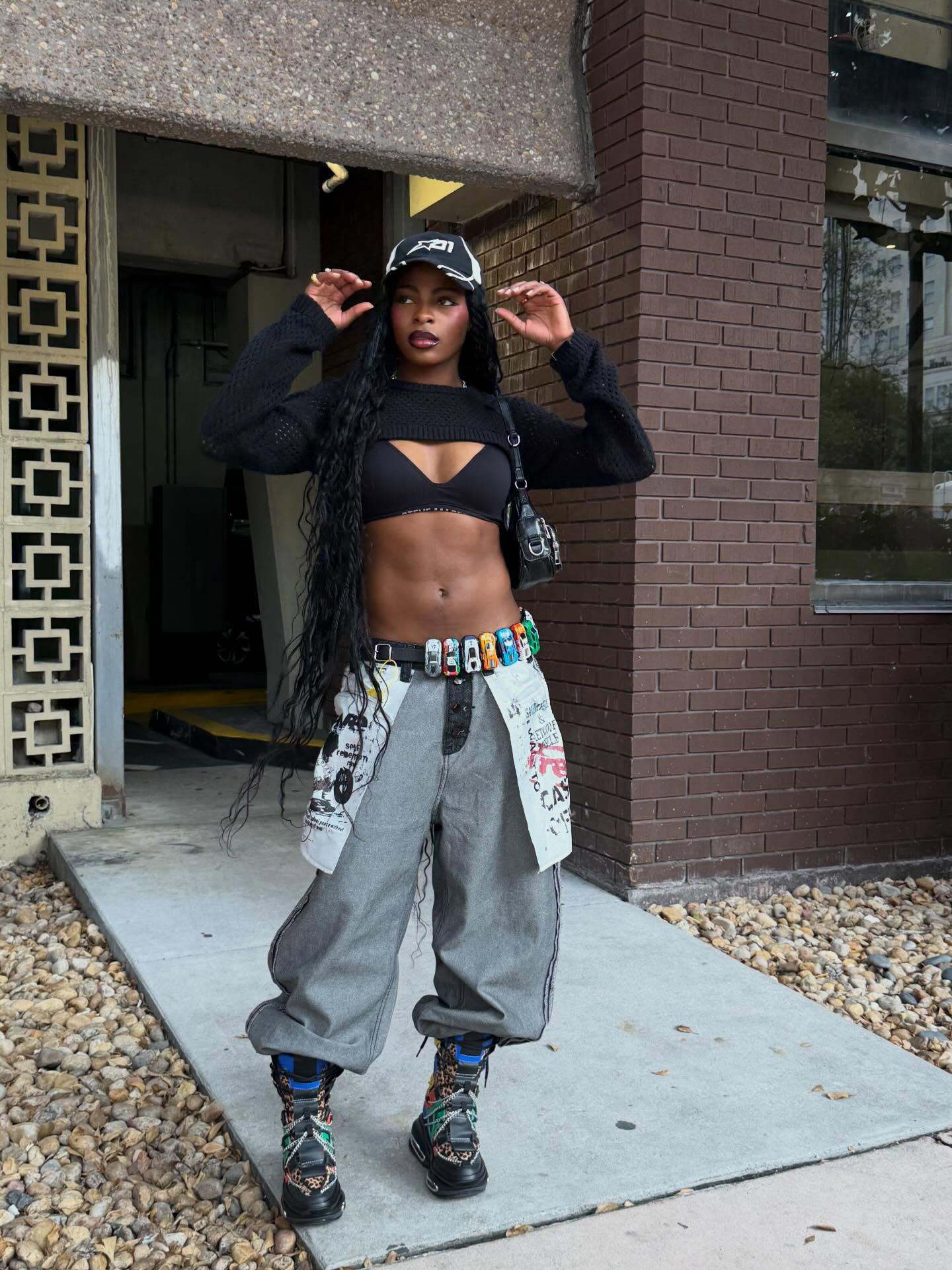 Streetwear Unique Reversible Large Pocket Printed Jeans