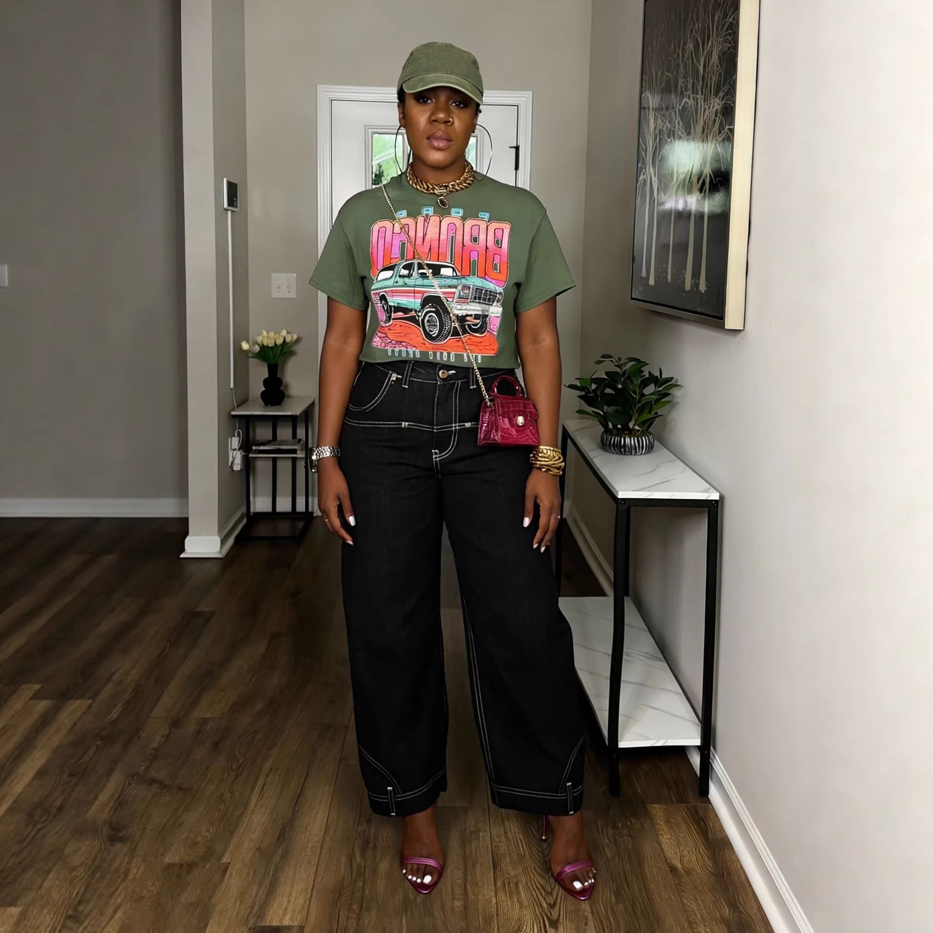 Street Style Reversible Denim Pants with Unique Inside-Out Design