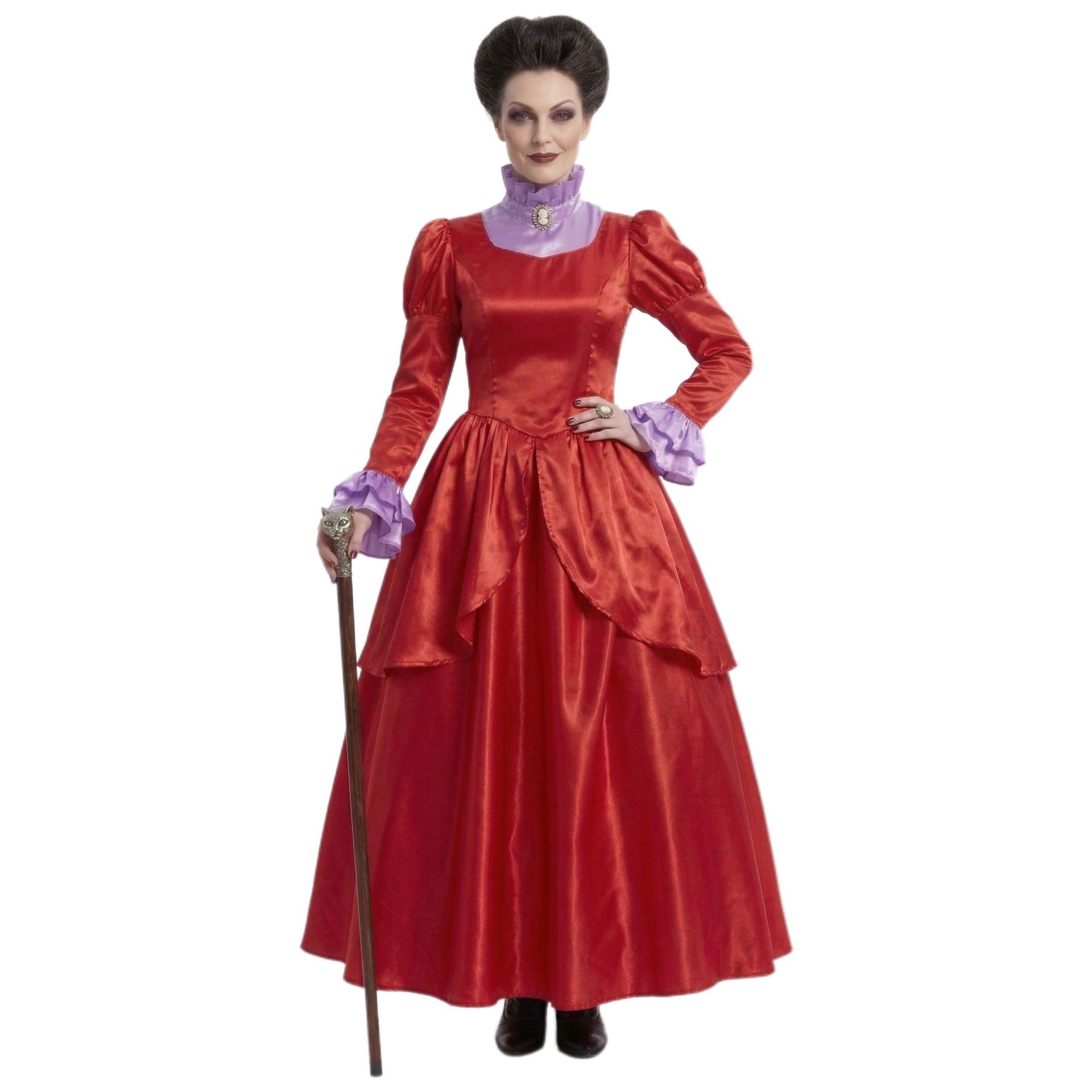 Halloween Queen Cosplay Costume Adult Alice in Wonderland Queen of Hearts Court Long Dress