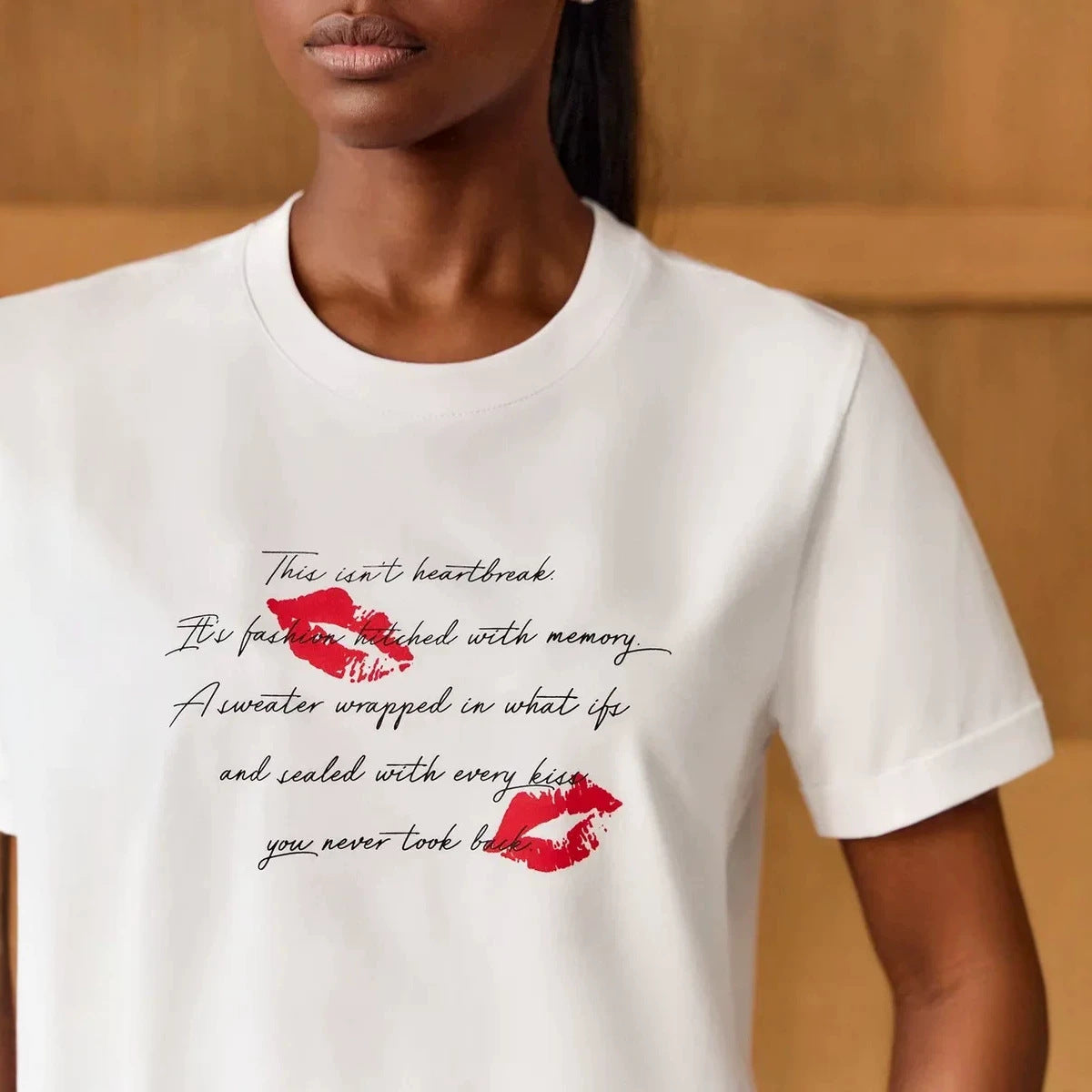 Printed loose short sleeved T-shirt for women