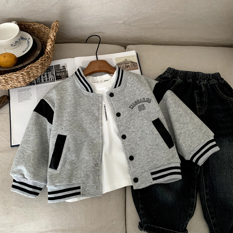 Boy's coat baby's autumn outfit baseball jersey autumn