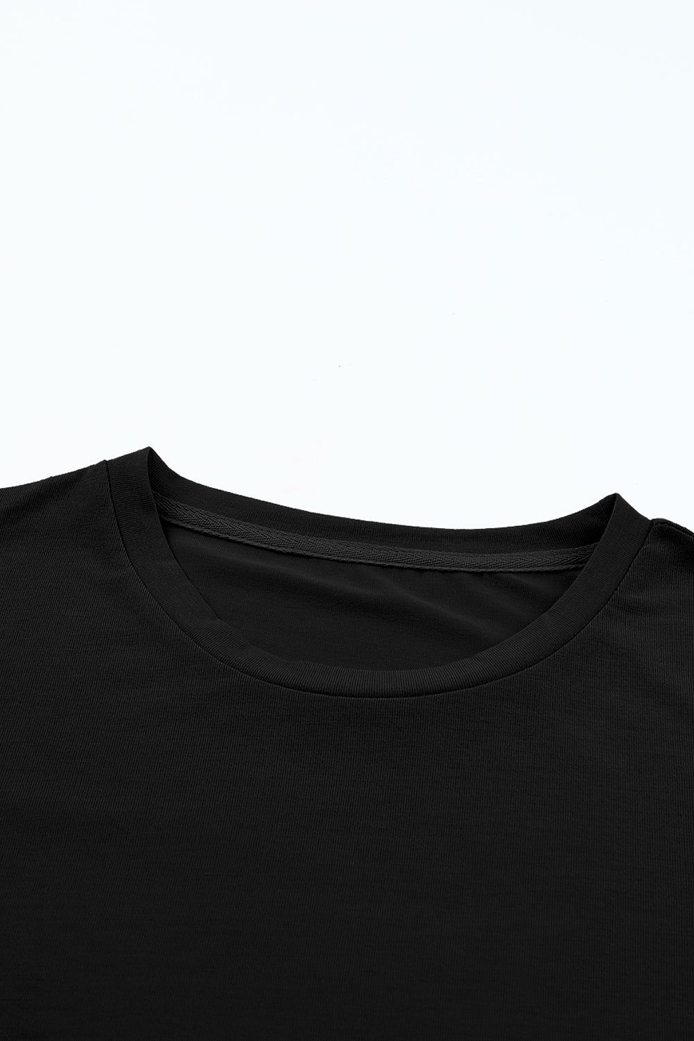 Sachet Pink Solid Color Basic Crew Neck Plain Tee