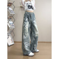 Doodle Splatter Denim Pants for Men Pants