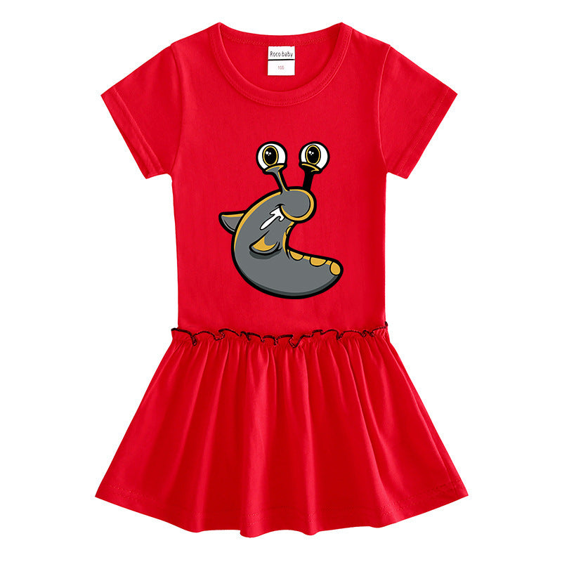 Children's short sleeved dress made of cotton