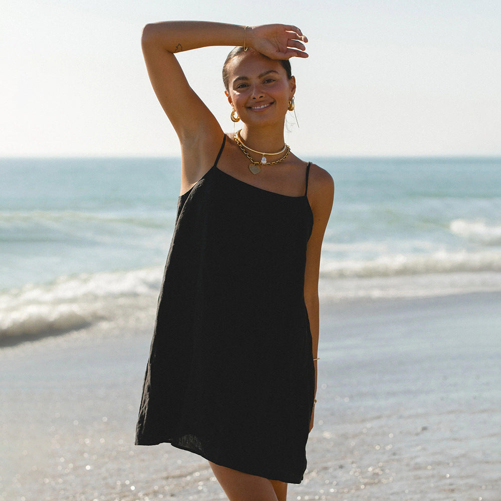 Sleeveless camisole short dress