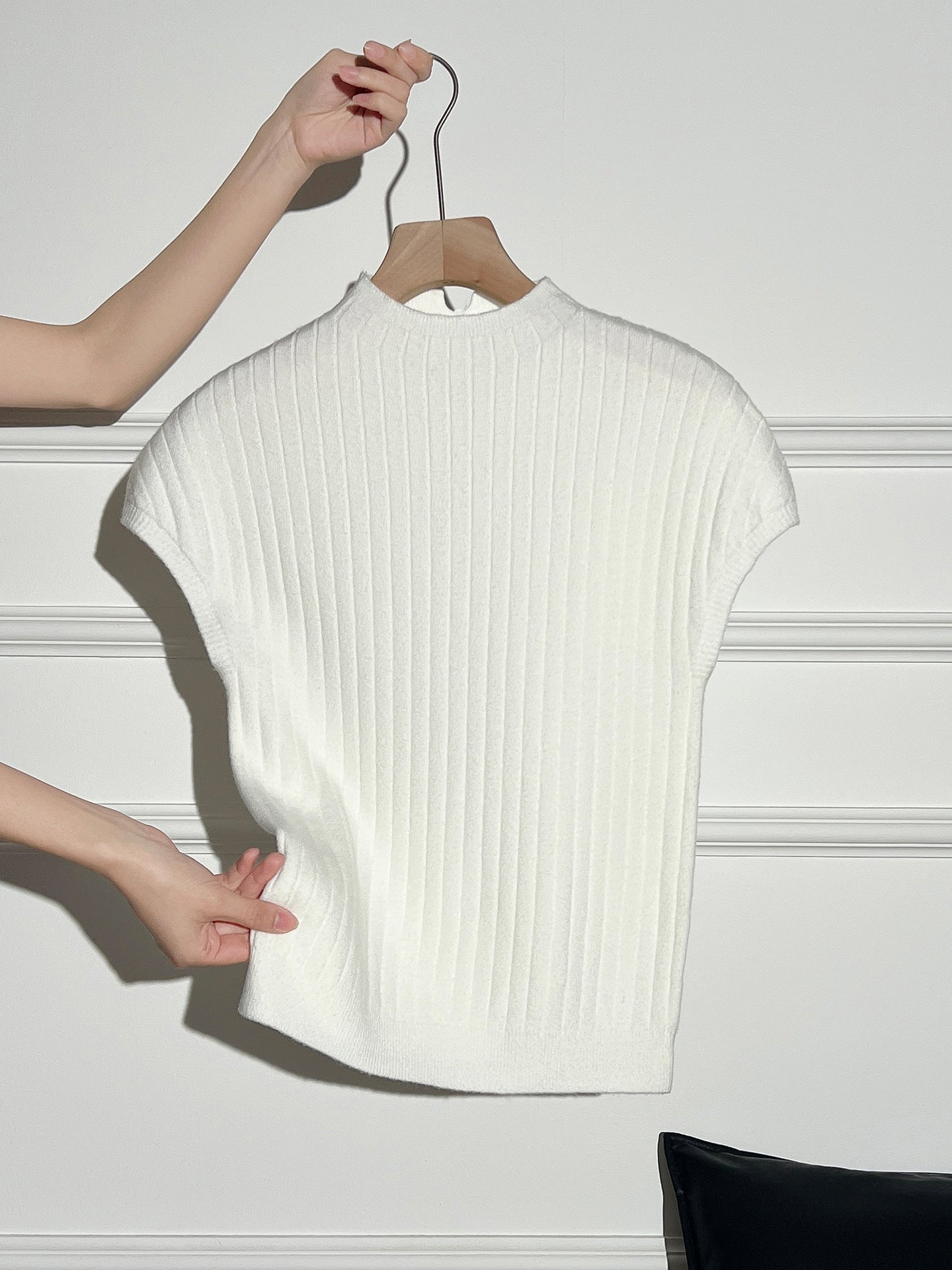 Short Sleeve Knit T-Shirt for Women, Slim Fit Sweet Style Summer Top