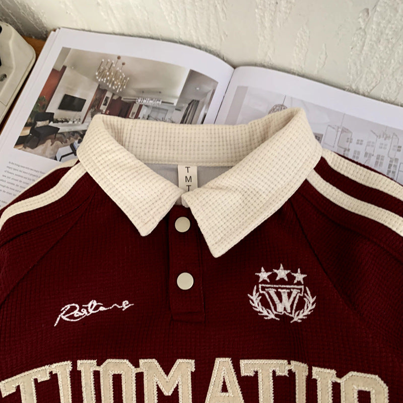 Children's clothing boys' polo shirt college style hoodie