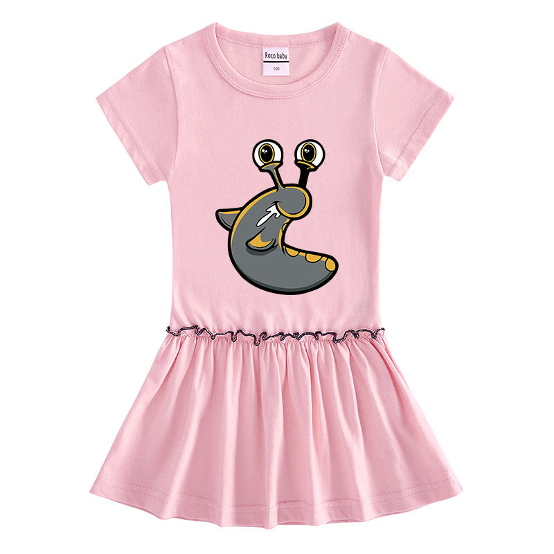Children's short sleeved dress made of cotton