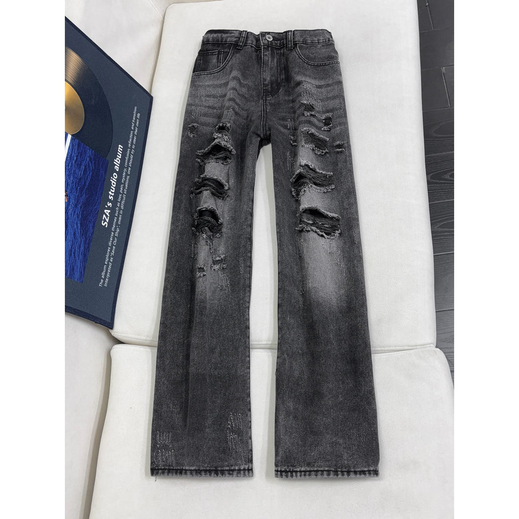 Jeans Men's Straight Leg Slim Fit Slightly Pants Trendy