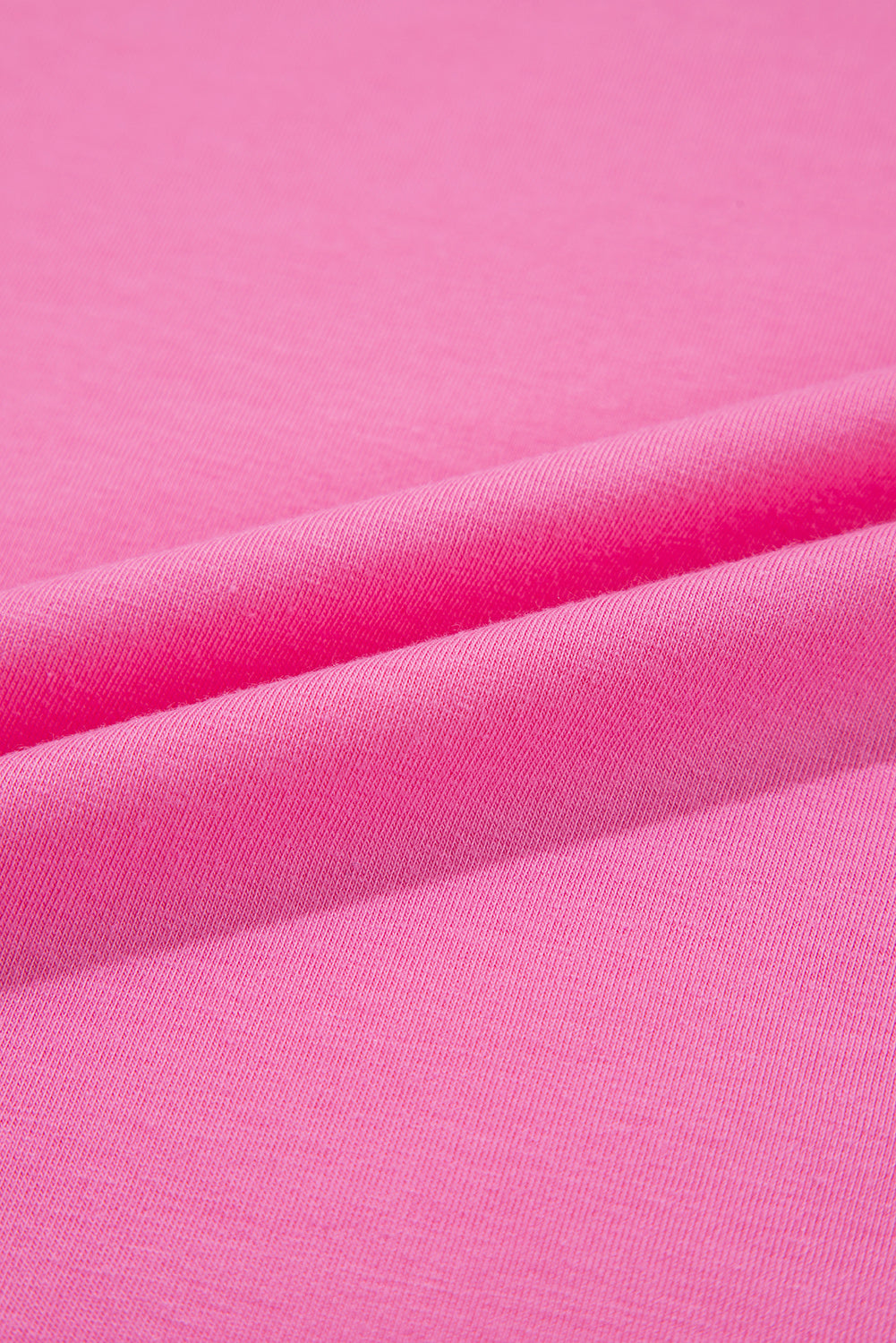 Sachet Pink Solid Color Basic Crew Neck Plain Tee