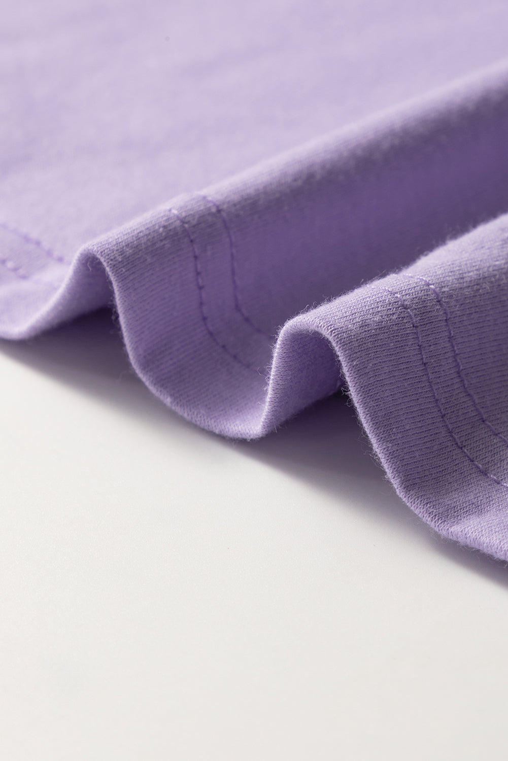 Sachet Pink Solid Color Basic Crew Neck Plain Tee