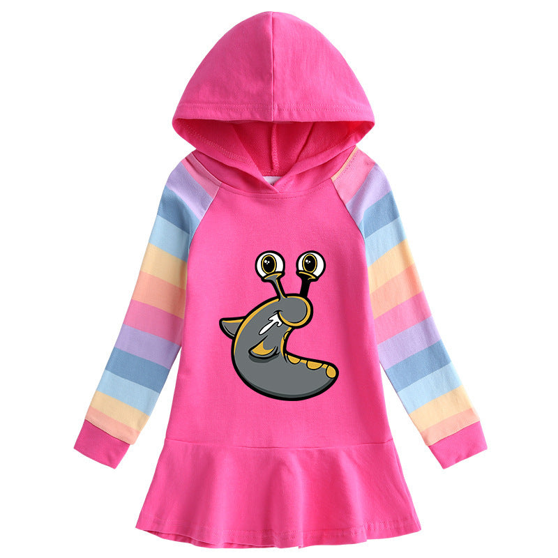 Cotton Cartoon Rainbow Girls' Dress