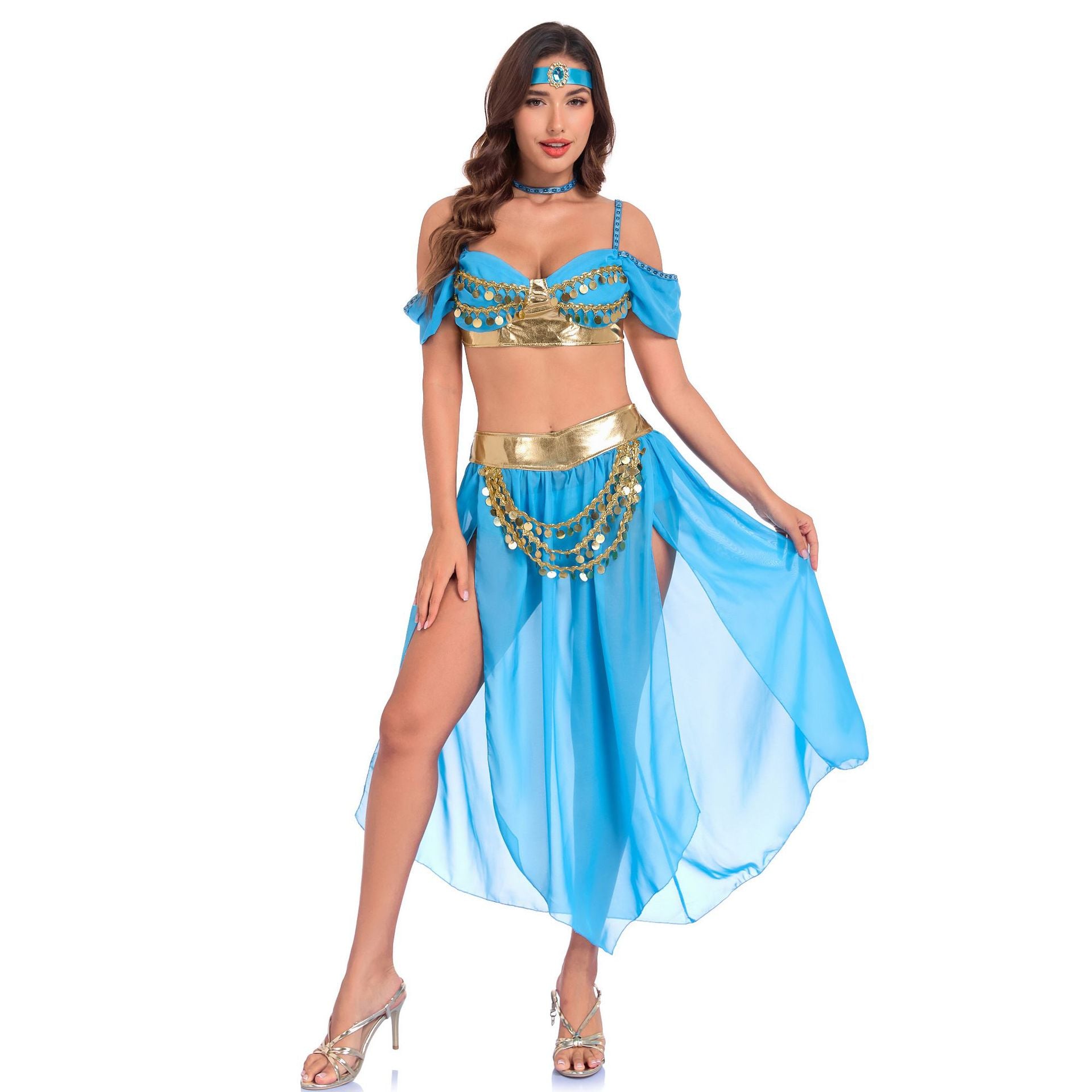 Aladdin Jasmine Princess Ethnic Style Women's Cosplay Halloween Stage Costume