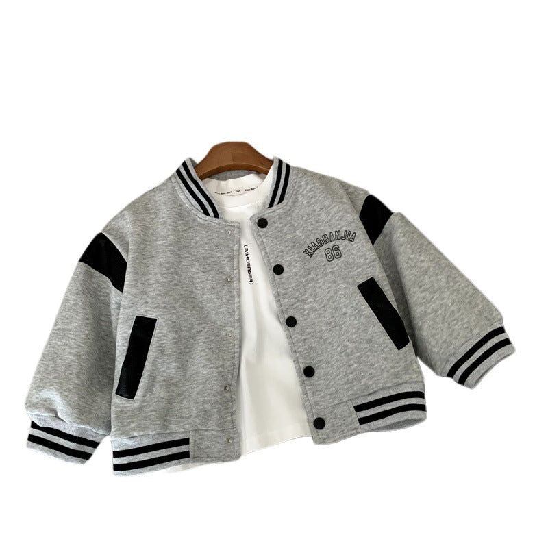 Boy's coat baby's autumn outfit baseball jersey autumn