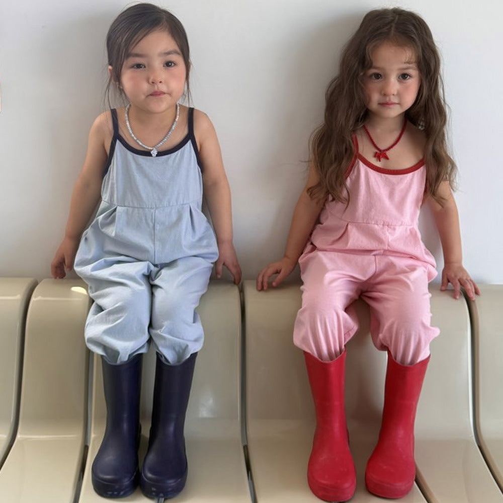 Color-Block Romper for Girls, Sleeveless Onesie for Boys