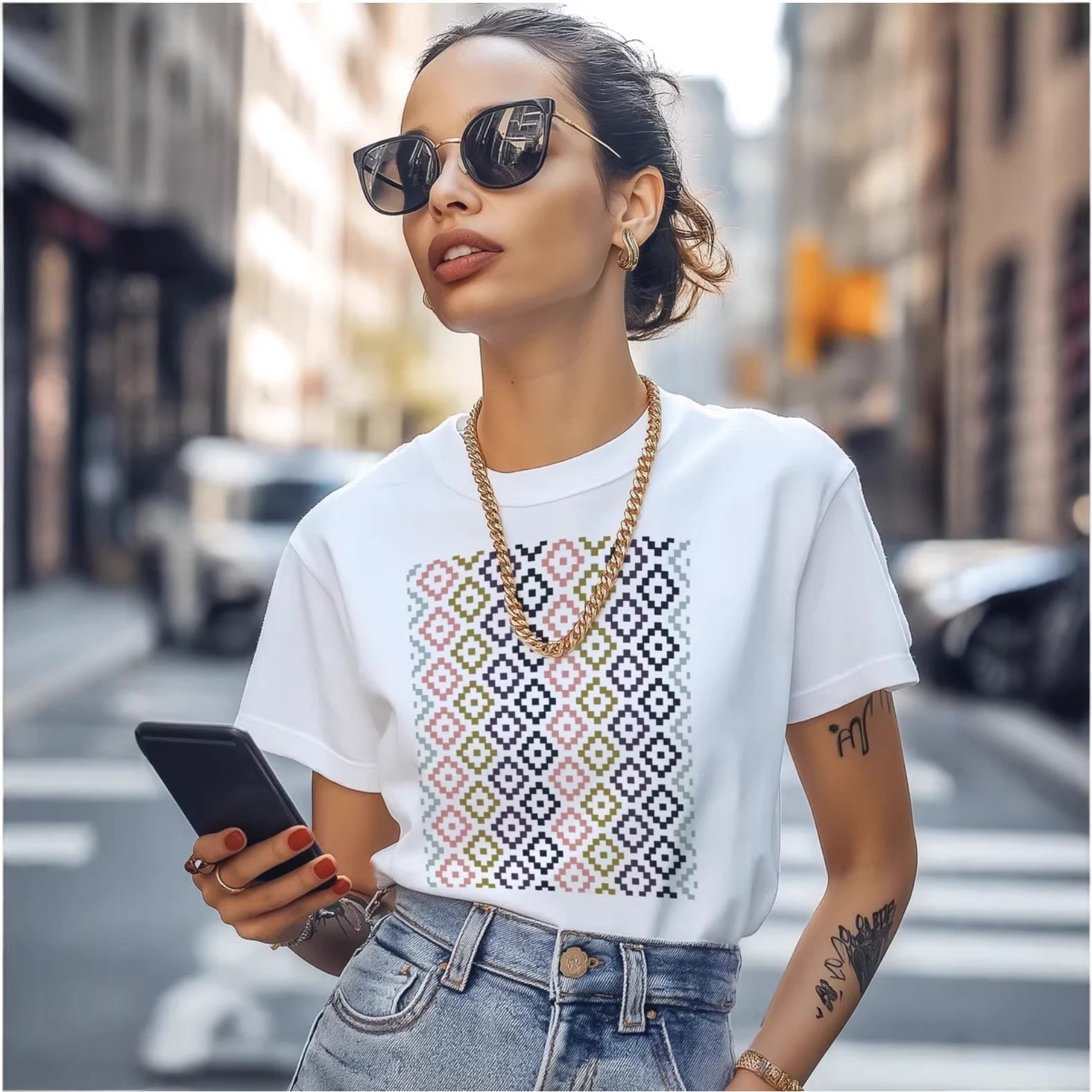 Printed short sleeved shirt