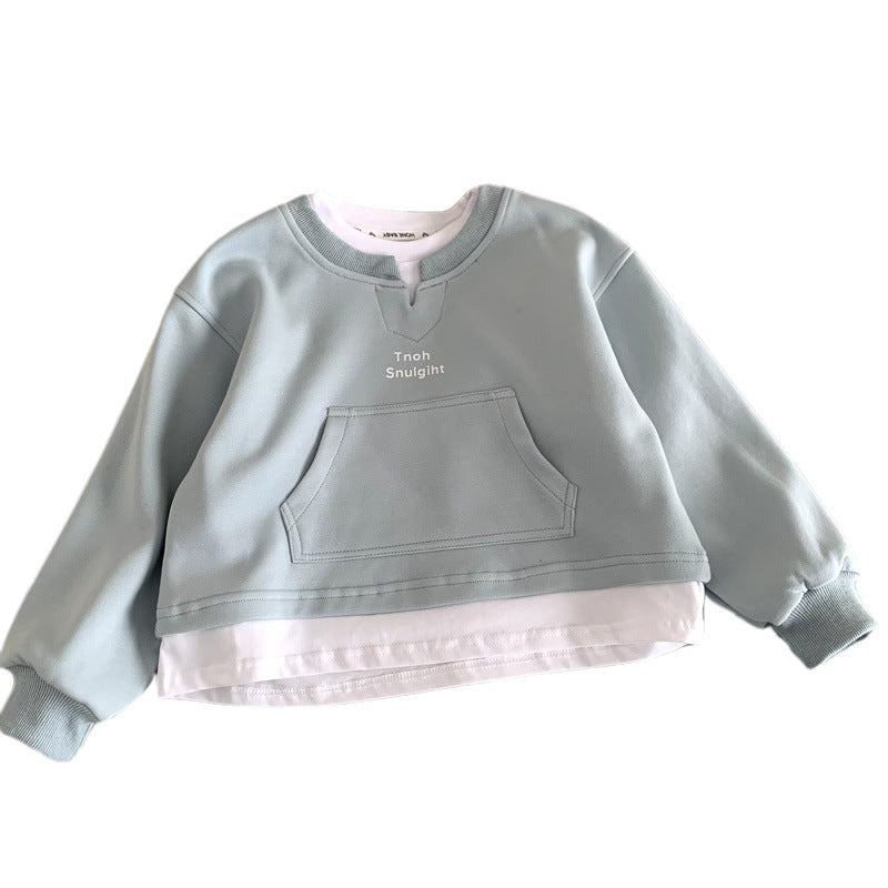 Girl's fake two spring and autumn tops