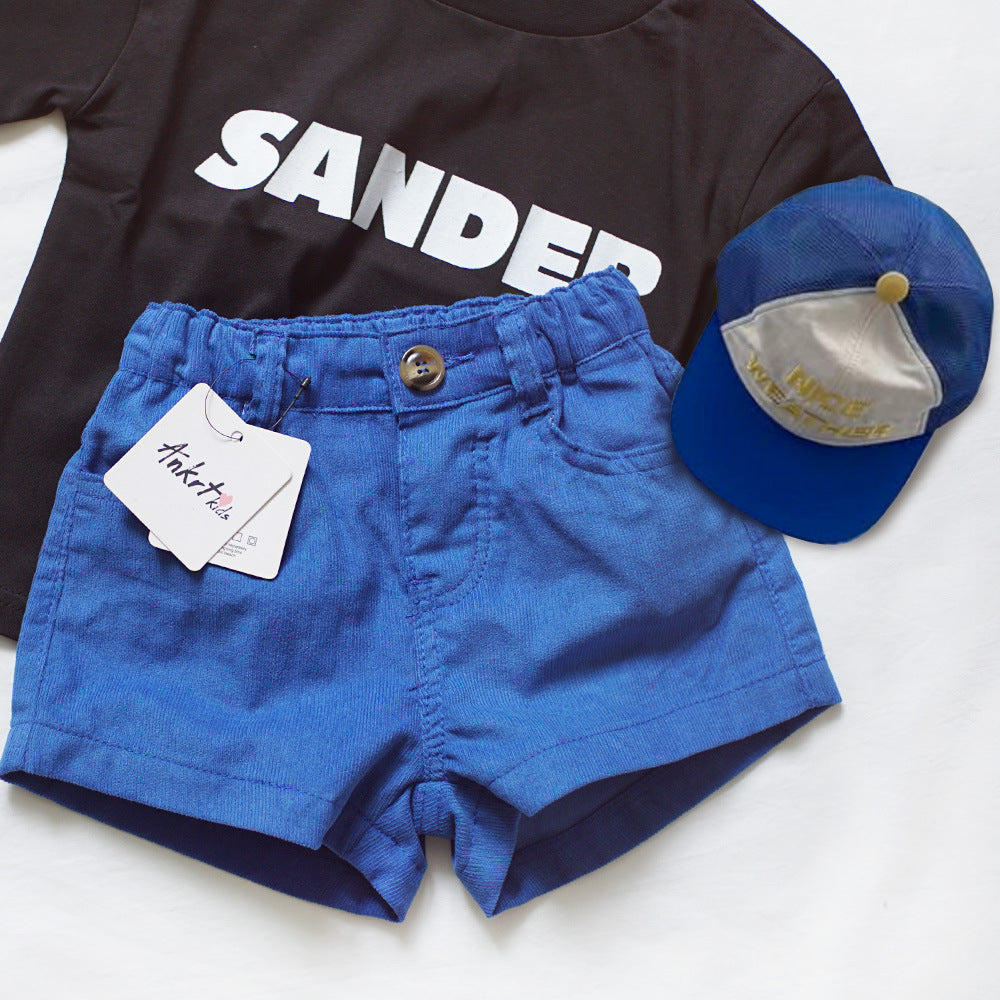 Children's Klein Blue Corduroy Shorts for Girls