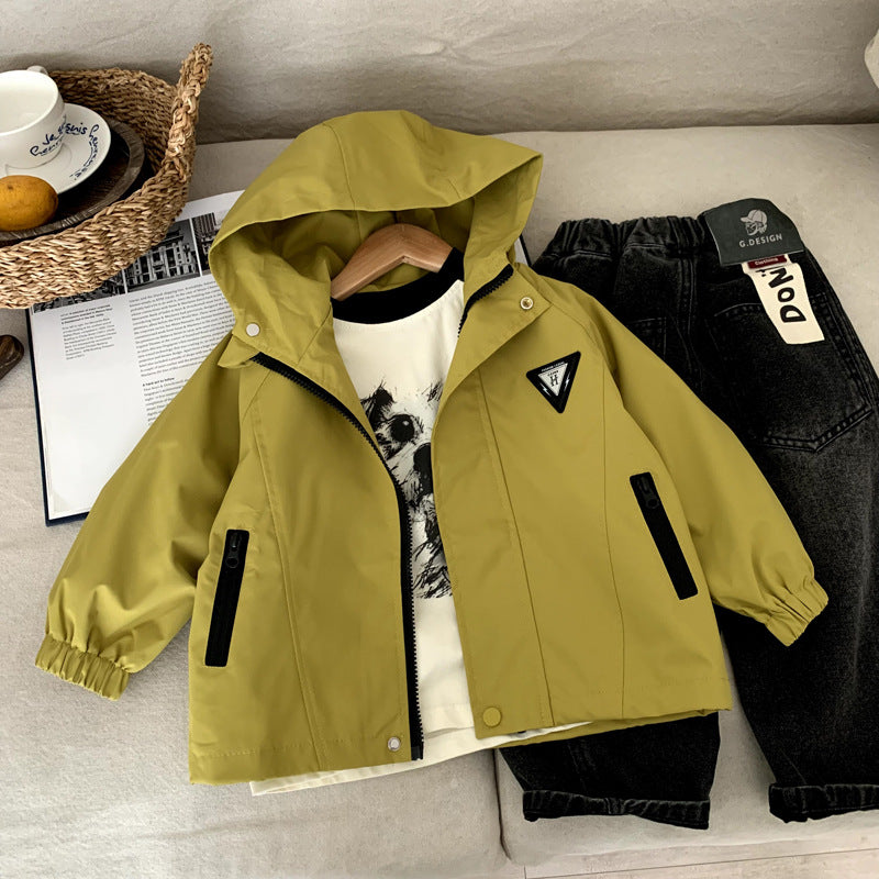 Baby girl's top children's hooded clothes and assault suit