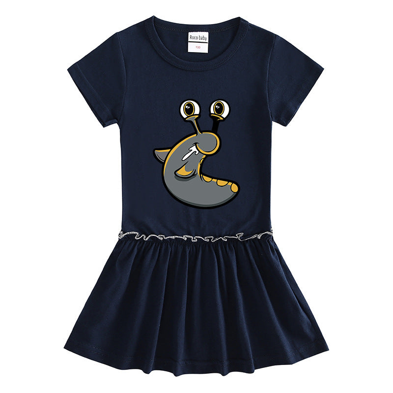 Children's short sleeved dress made of cotton