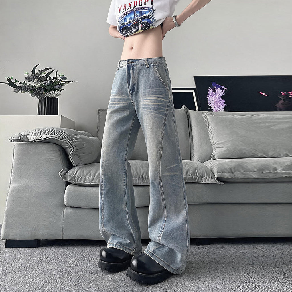 Street Style Slim Fit Straight Leg Jeans for Men
