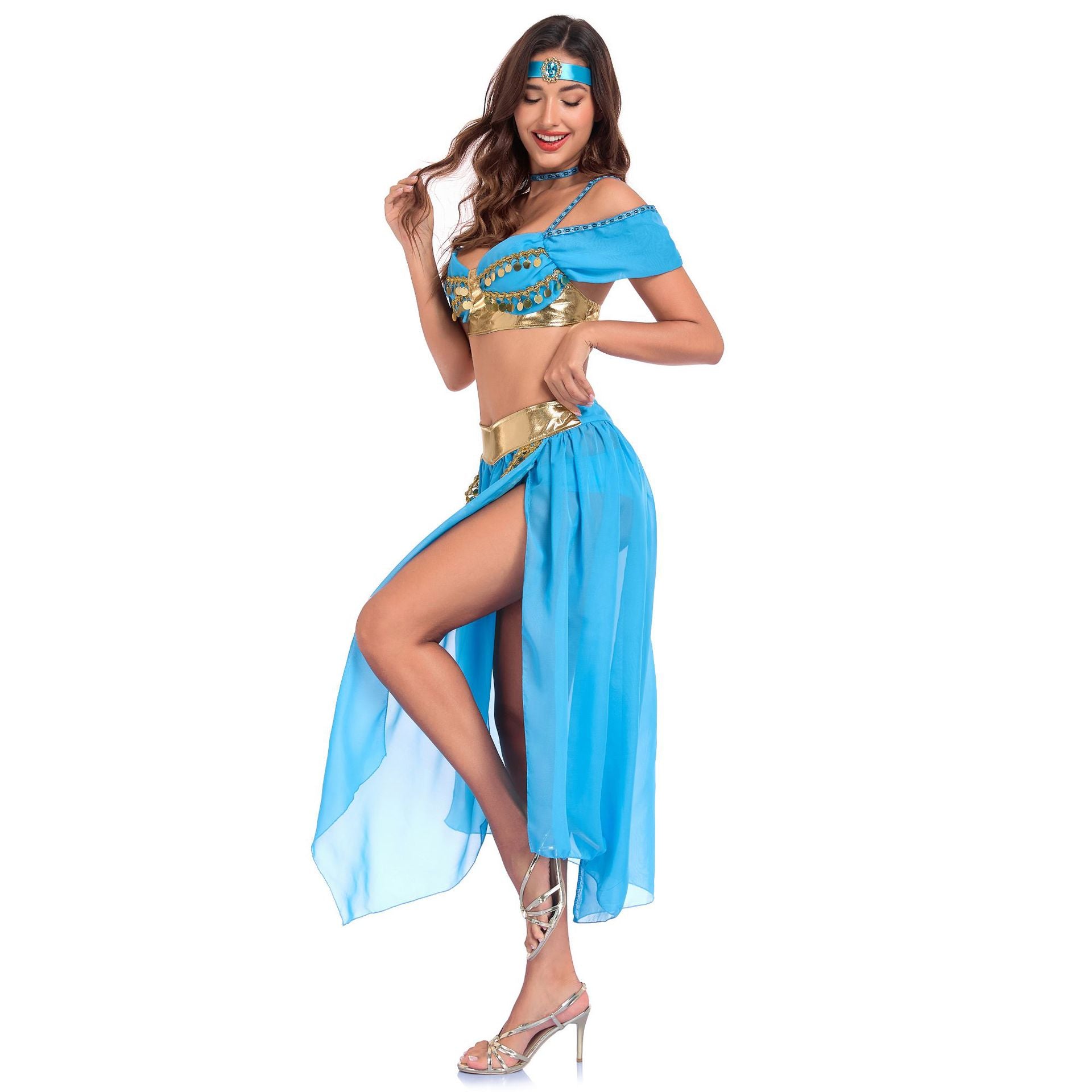 Aladdin Jasmine Princess Ethnic Style Women's Cosplay Halloween Stage Costume