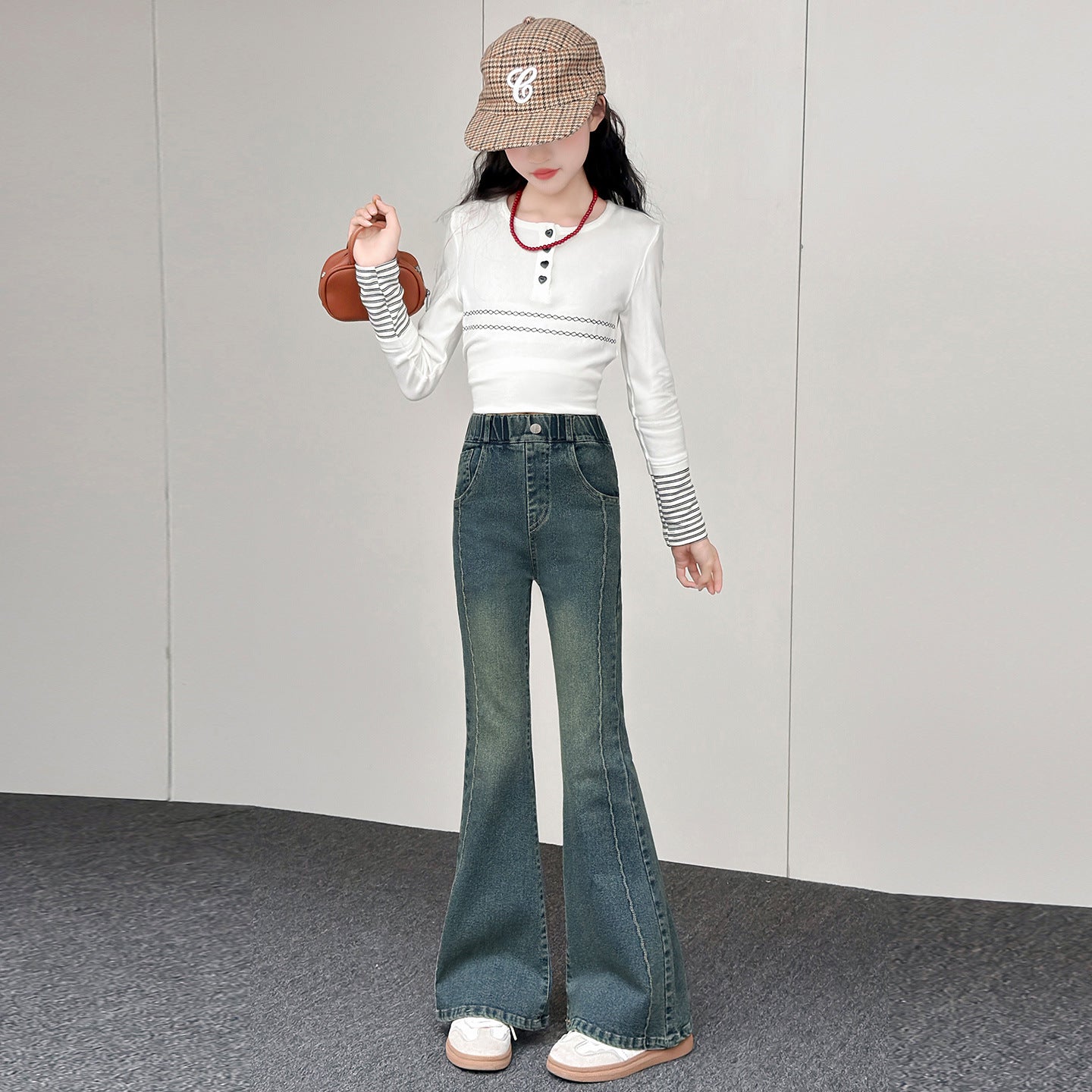 Charming Girls' Flared Jeans Pants
