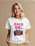 Round neck loose short sleeved top for women