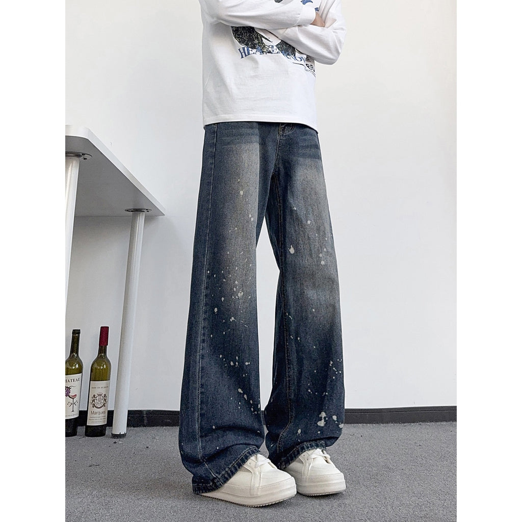 Paint Knife-Style Denim Pants for Men