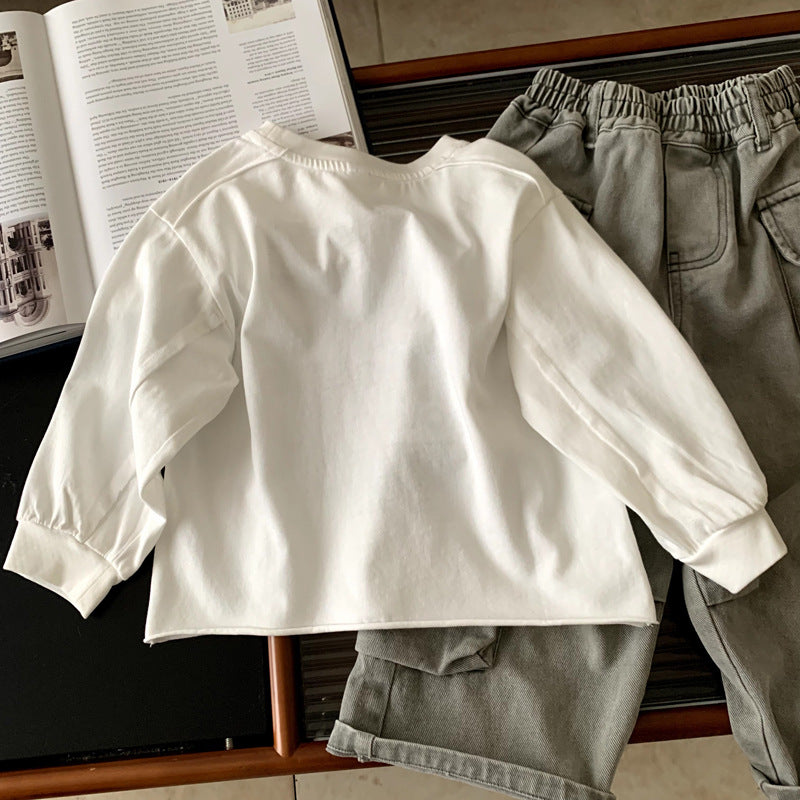 Long sleeved t-shirt men's autumn hoodie without hat base shirt