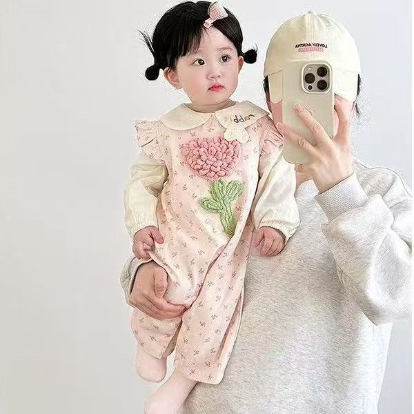 Cute Baby Girl Overalls Set, Sweet and Stylish Two-Piece