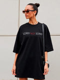 Letter printed loose short sleeved T-shirt for women