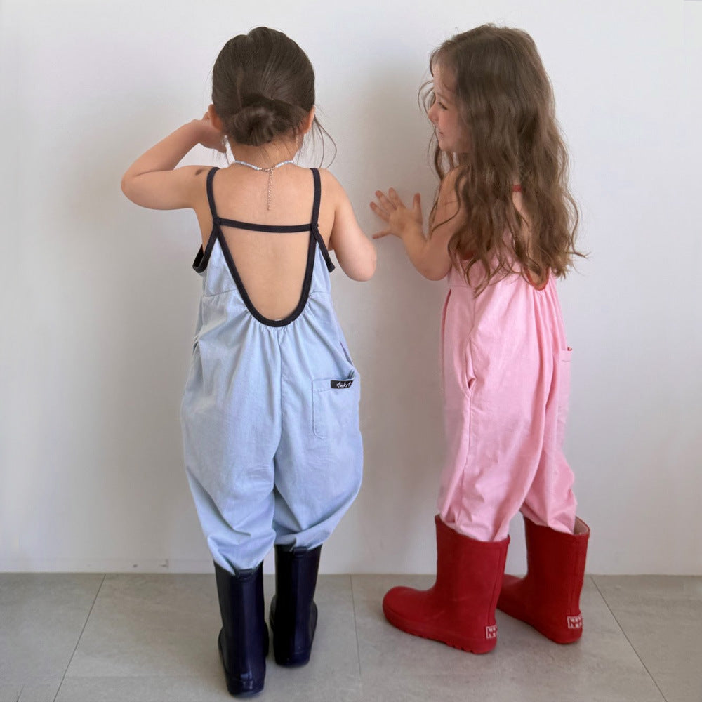 Color-Block Romper for Girls, Sleeveless Onesie for Boys