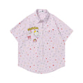 Colorful polka dot vertical stripe short sleeved shirt
